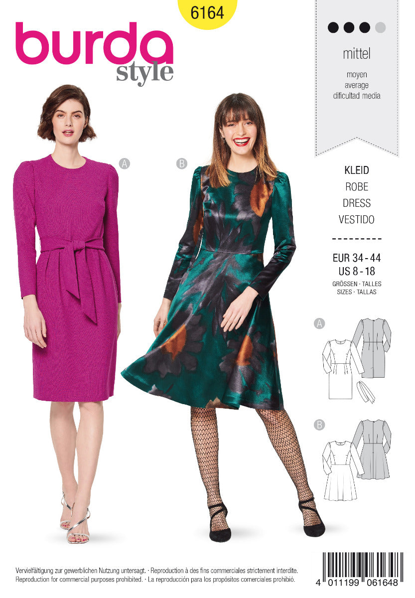 Burda Sewing Pattern 6164 Dress Ribes & Casals Burda Sewing Pattern 6164 Dress Ribes & Casals