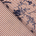 Vichy Cotton Flocked Floral Navy - Ribes y Casals