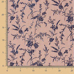 Vichy Cotton Flocked Floral Navy - Ribes y Casals
