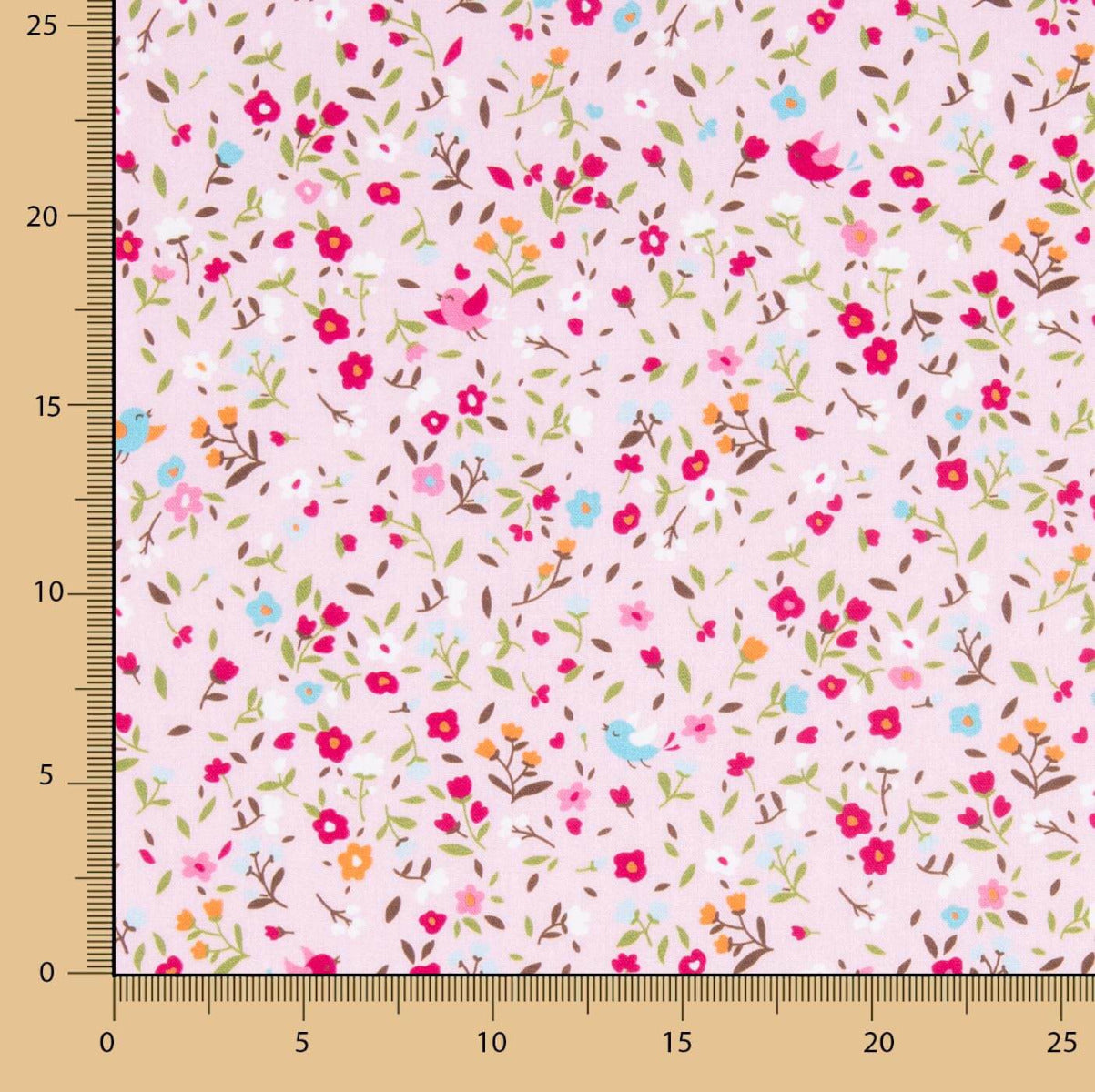 Cotton Poplin Flowers Cindy Pink - Ribes y Casals