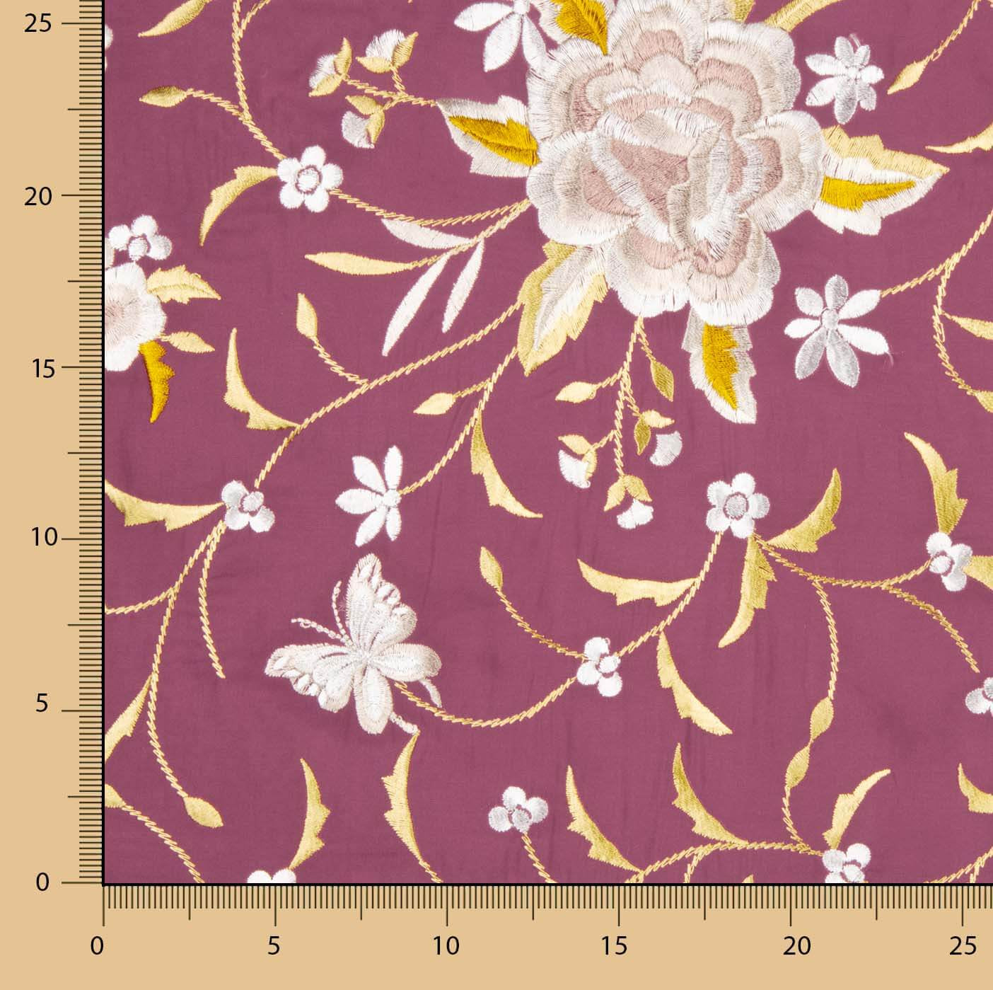 Tencel Embroidered Shawl Light Burgundy - Ribes y Casals