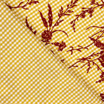 Vichy Ochre Cotton Floral Flocked Grana - Ribes y Casals