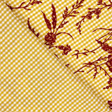 Vichy Ochre Cotton Floral Flocked Grana - Ribes y Casals