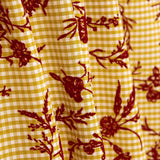 Vichy Ochre Cotton Floral Flocked Grana - Ribes y Casals