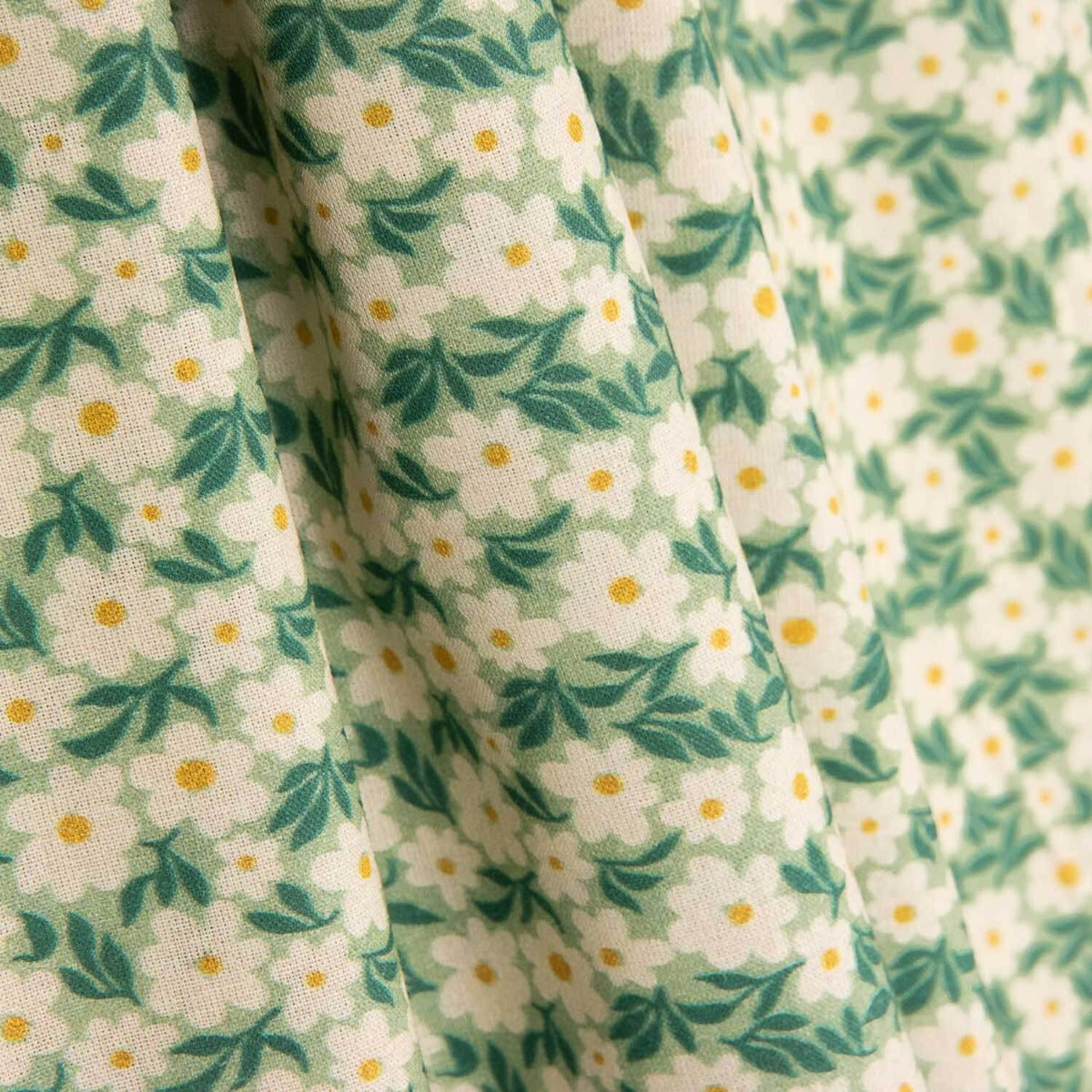 Printed Cotton Percale – Green y Yellow Florals - Ribes y Casals