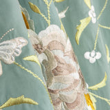 Tencel Embroidered Mineral Green Shawl - Ribes y Casals