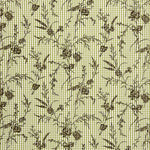Vichy Cotton Olive Flocked Floral Khaki - Ribes y Casals