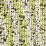 Vichy Cotton Olive Flocked Floral Khaki - Ribes y Casals