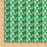 Mint Green Retro Lightweight Printed Crêpe - Ribes y Casals