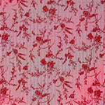Red Floral Flocked Cotton Vichy - Ribes y Casals