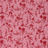 Red Floral Flocked Cotton Vichy - Ribes y Casals