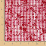 Red Floral Flocked Cotton Vichy - Ribes y Casals