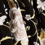 Tencel Embroidered Black Shawl - Ribes y Casals