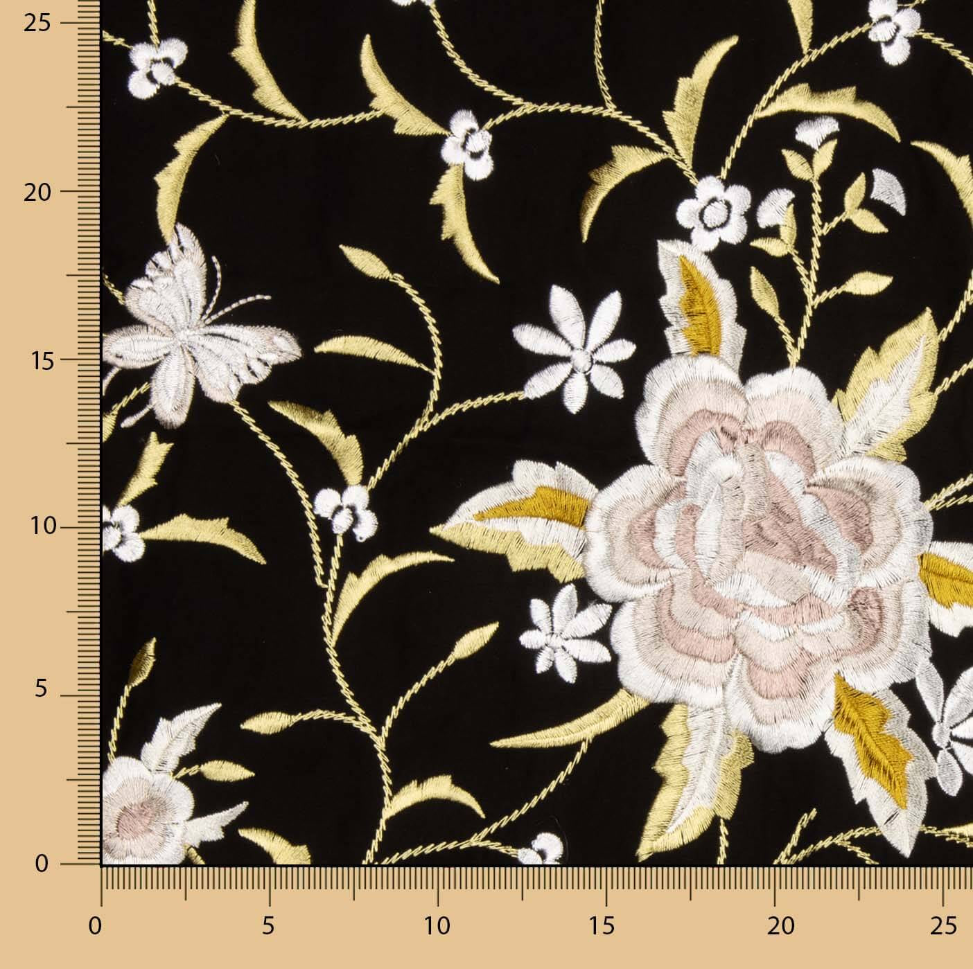 Tencel Embroidered Black Shawl - Ribes y Casals