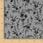 Black Floral Flocked Cotton Vichy - Ribes y Casals