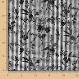 Black Floral Flocked Cotton Vichy - Ribes y Casals