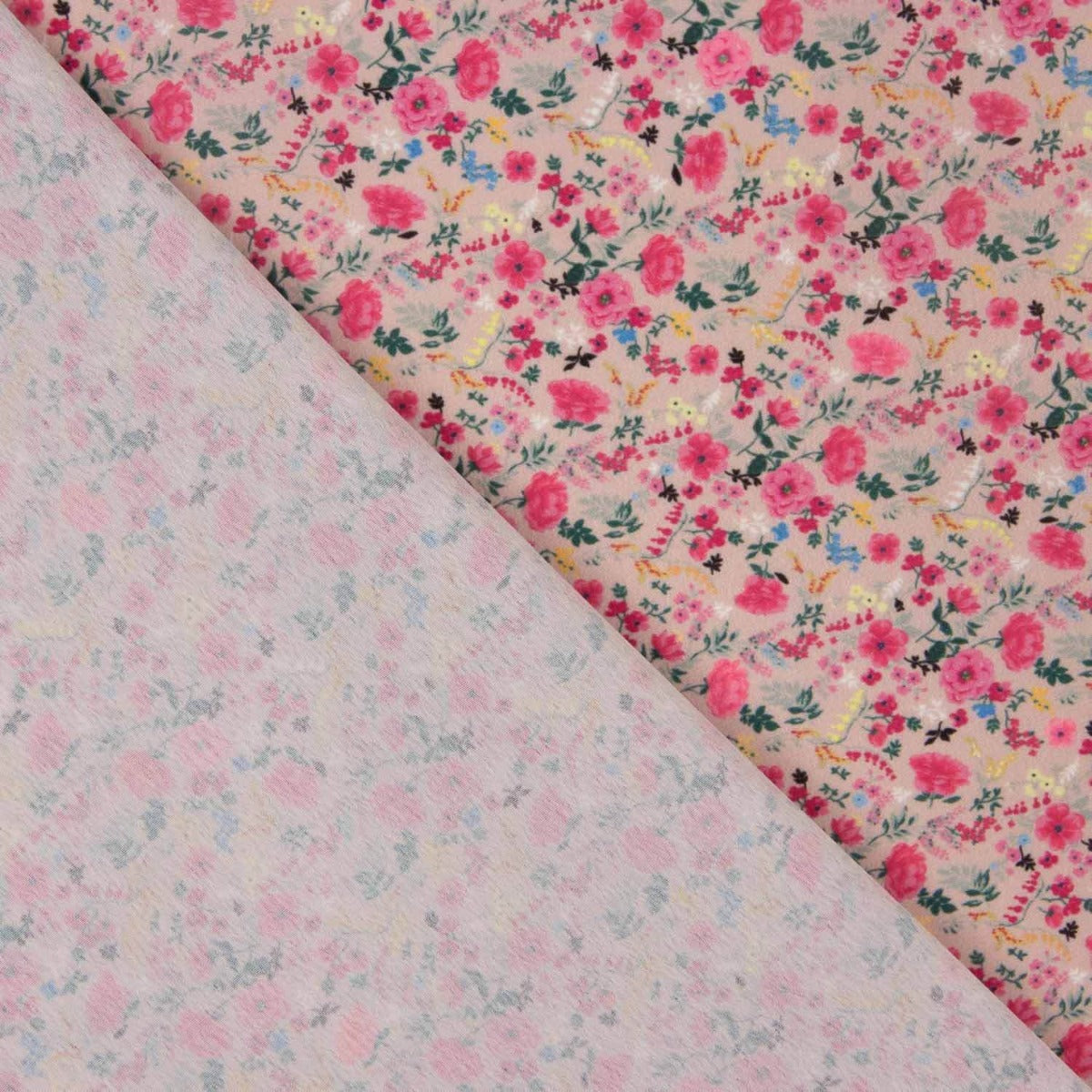 Vintage Pink Mini Floral Lightweight Crêpe - Ribes y Casals