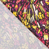 Fuchsia y Mustard Abstract Floral Lightweight Crêpe - Ribes y Casals