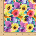 Multicolour Watercolour Floral Lightweight Crêpe - Ribes y Casals