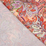 Coral y Lilac Paisley Lightweight Crêpe - Ribes y Casals