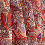 Coral y Lilac Paisley Lightweight Crêpe - Ribes y Casals