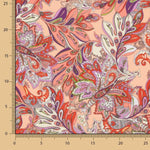 Coral y Lilac Paisley Lightweight Crêpe - Ribes y Casals