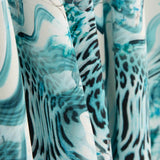 Blue Floral Animal Print Lightweight Crêpe - Ribes y Casals