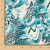 Blue Floral Animal Print Lightweight Crêpe - Ribes y Casals