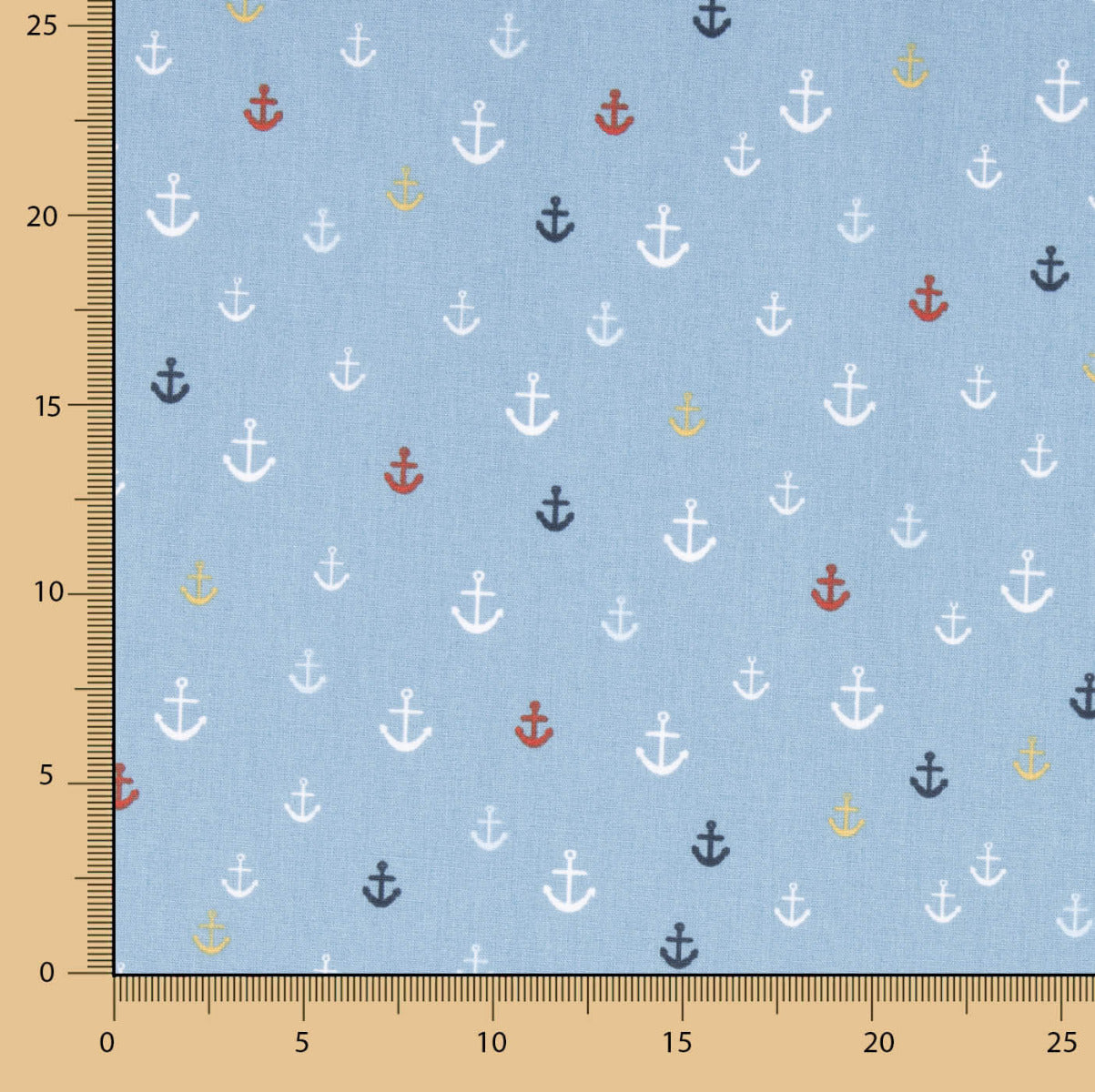 Blue Anchors Cotton Poplin - Ribes y Casals