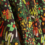 Autumn Green Abstract Floral Lightweight Crêpe - Ribes y Casals