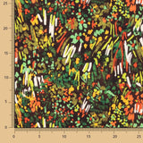 Autumn Green Abstract Floral Lightweight Crêpe - Ribes y Casals