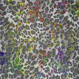 Gray Laminated Leopard Elastic Grid - Ribes y Casals