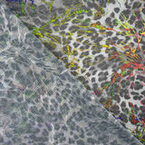 Gray Laminated Leopard Elastic Grid - Ribes y Casals