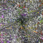 Gray Laminated Leopard Elastic Grid - Ribes y Casals