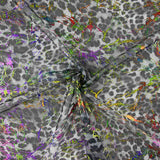 Gray Laminated Leopard Elastic Grid - Ribes y Casals