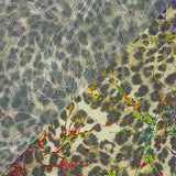 Khaki Laminated Leopard Elastic Mesh - Ribes y Casals