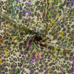 Khaki Laminated Leopard Elastic Mesh - Ribes y Casals