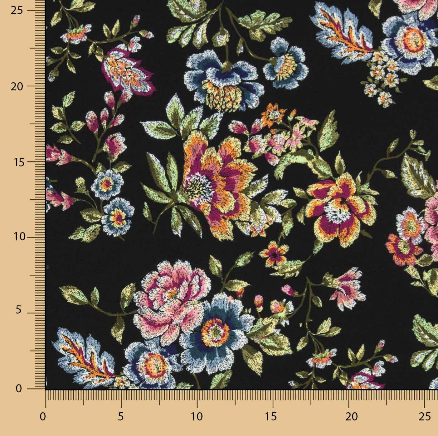 Koshibo Black Printed Shawl - Ribes y Casals