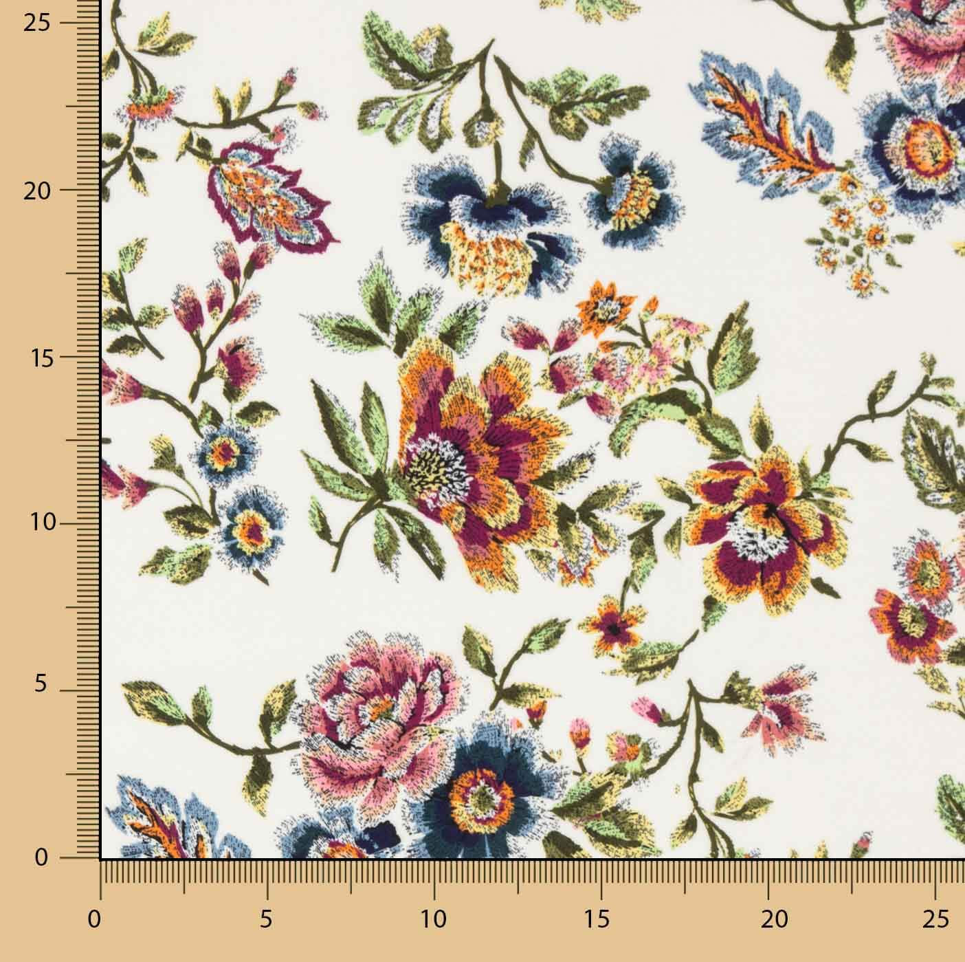 Koshibo Ecru Printed Shawl - Ribes y Casals