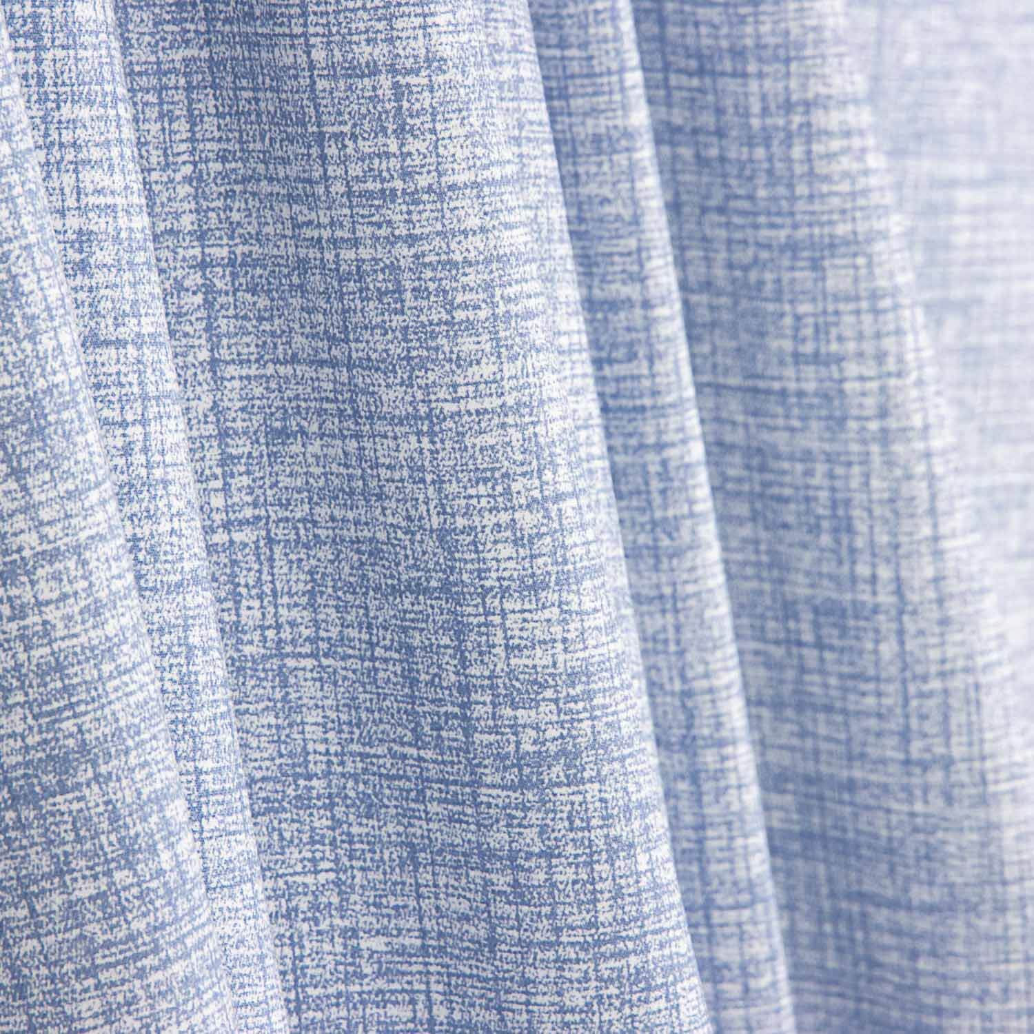 Blue Linen Effect Cotton Poplin - Ribes y Casals