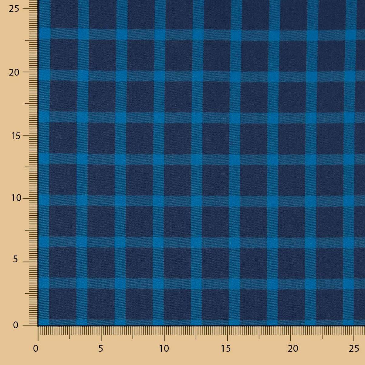 Blue Plaid Cotton Flannel Fabric - Ribes y Casals