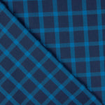 Blue Plaid Cotton Flannel Fabric - Ribes y Casals
