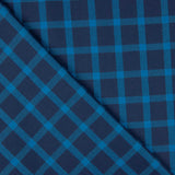 Blue Plaid Cotton Flannel Fabric - Ribes y Casals