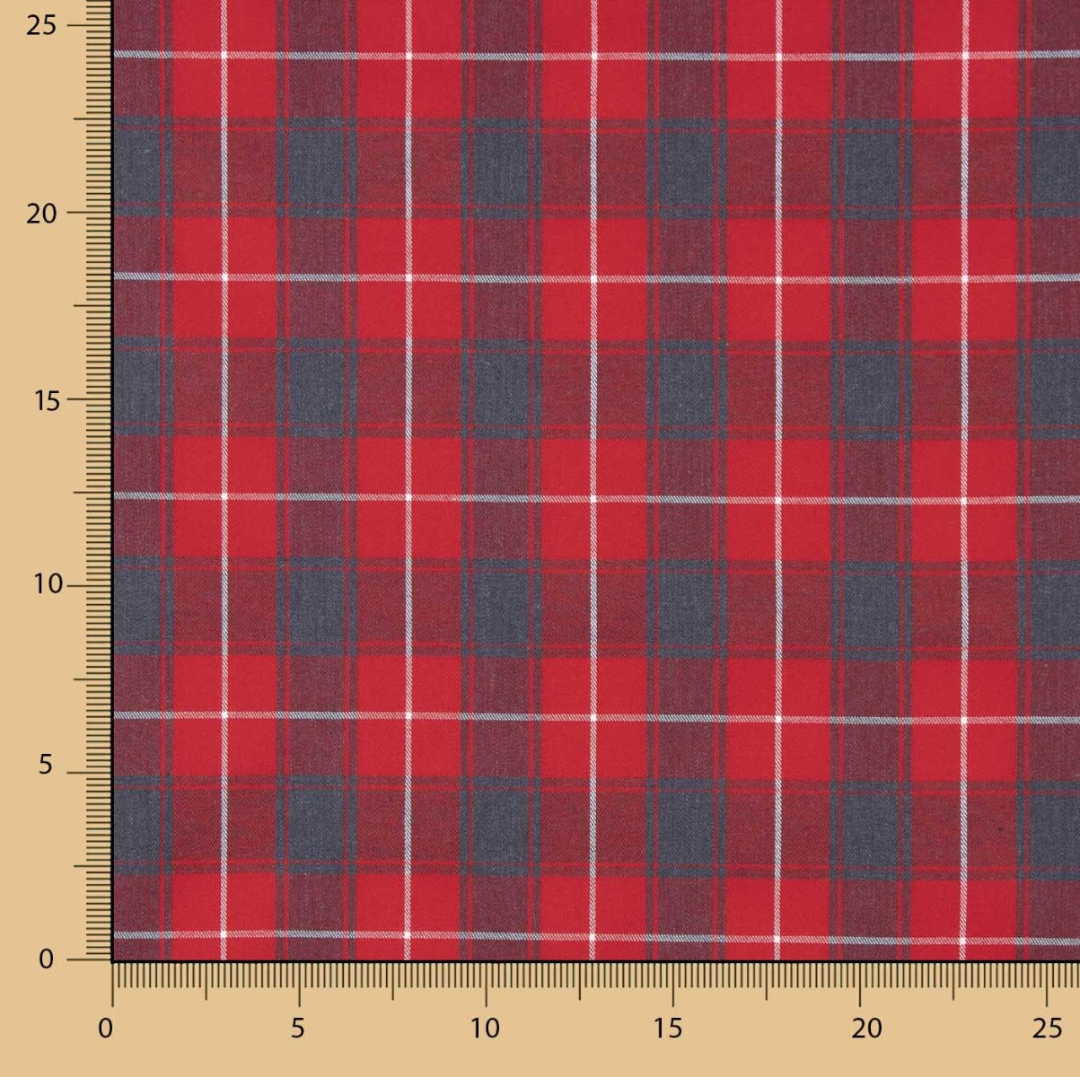 Scotland Red and Grey Tartan Cotton Flannel Fabric - Ribes y Casals