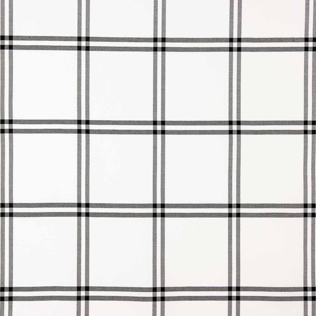 Windowpane Check Black and White Cotton Flannel Fabric - Ribes y Casals