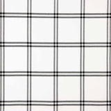 Windowpane Check Black and White Cotton Flannel Fabric - Ribes y Casals