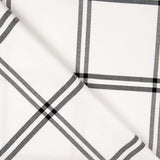 Windowpane Check Black and White Cotton Flannel Fabric - Ribes y Casals