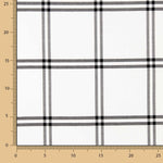 Windowpane Check Black and White Cotton Flannel Fabric - Ribes y Casals