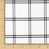 Windowpane Check Black and White Cotton Flannel Fabric - Ribes y Casals