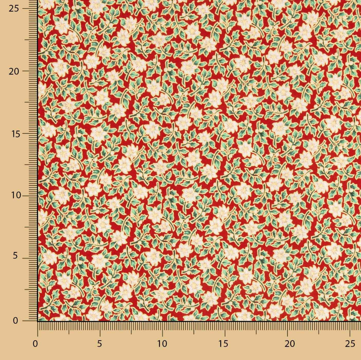 Red Poinsettias Cotton Poplin - Ribes y Casals